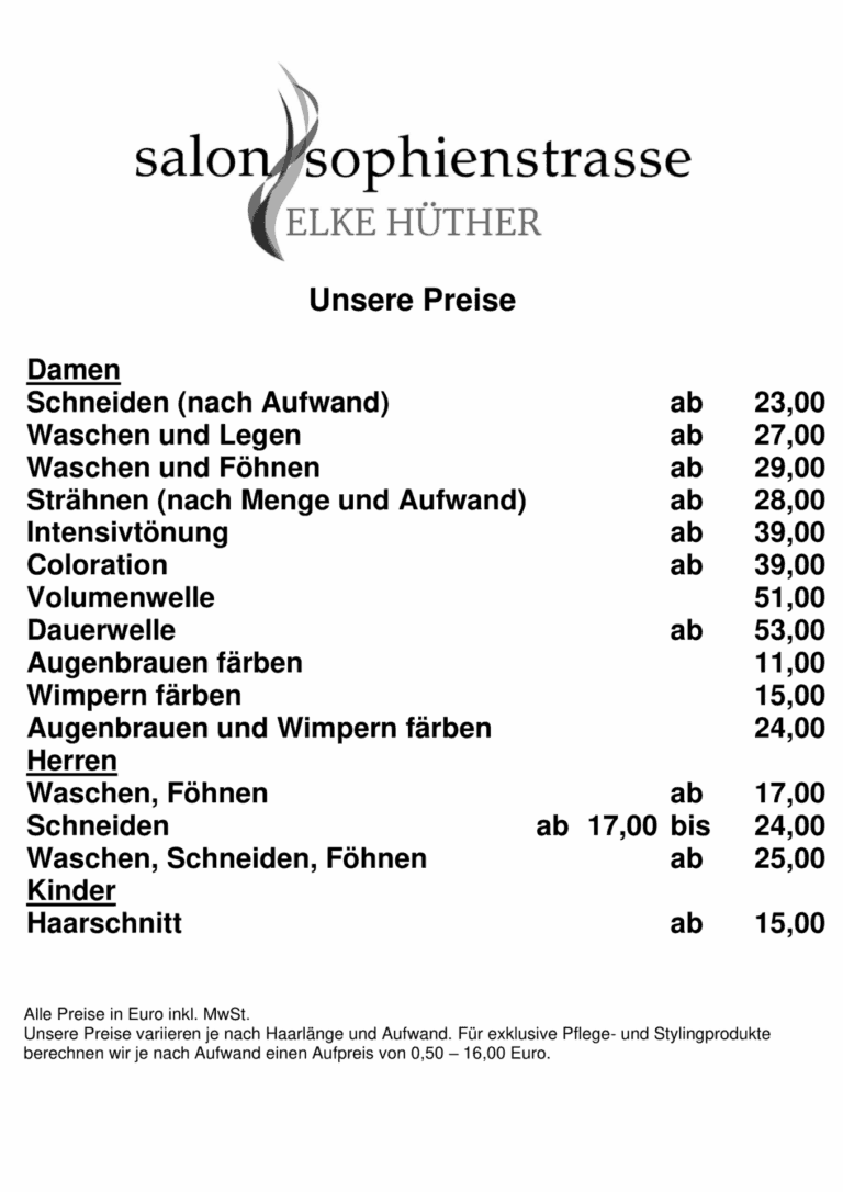 Preisliste ab 02.2025